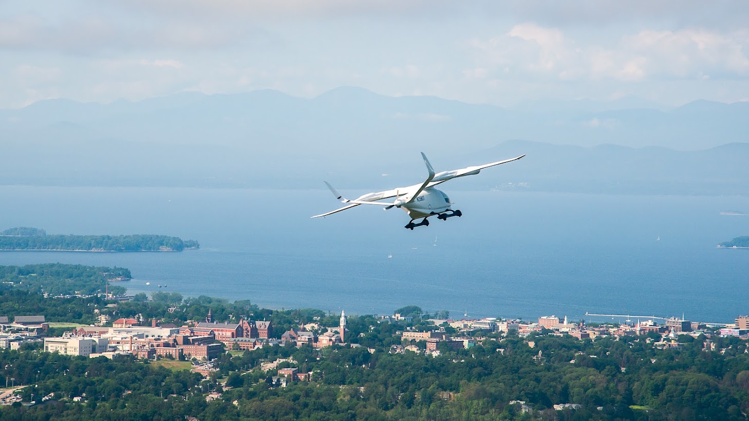 Beta Technologies’ Alia eVTOL model ALIA-Over-Burlington