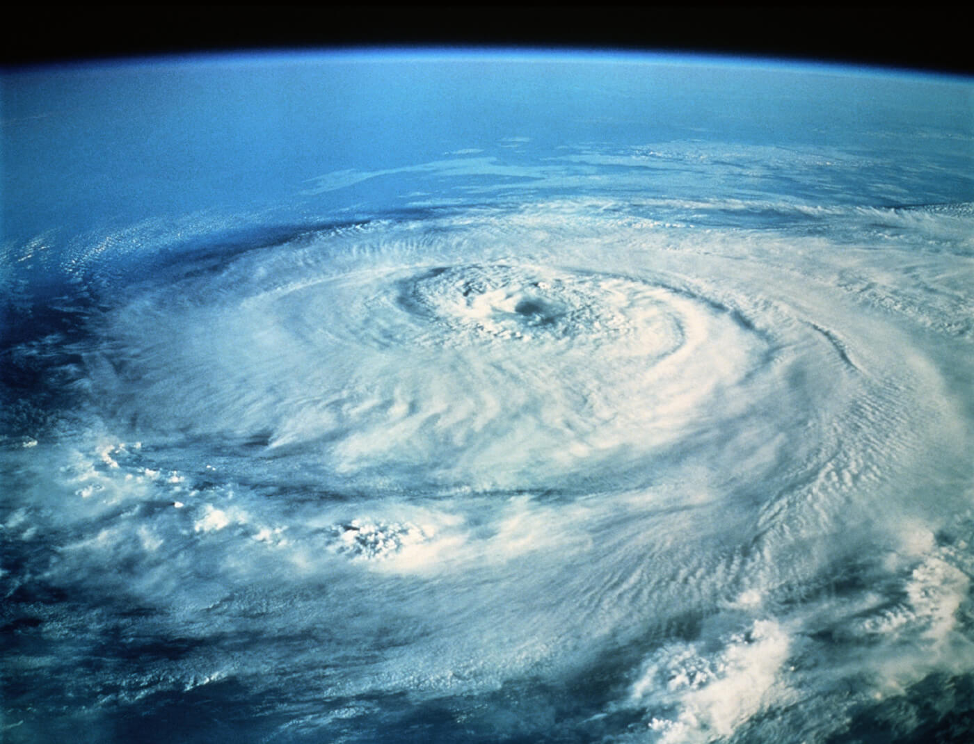A Major Category 3 Storm being formed on earth surface as seen from outer space