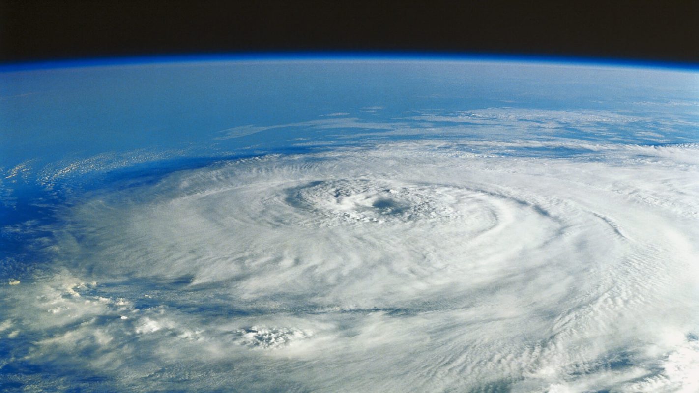 Storm being formed on earth surface as seen from outer space