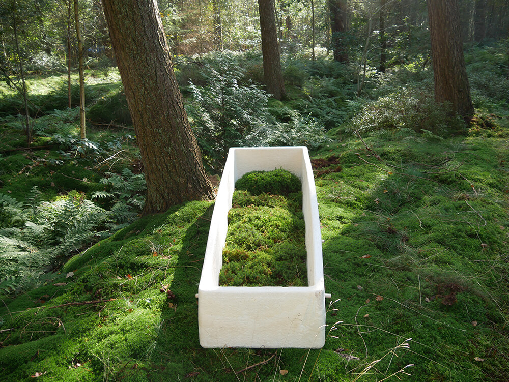 Mushroom coffin for less toxic burials