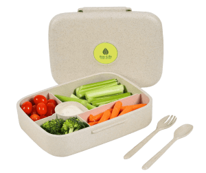 Eco-Life Home Design Bento Box - Eco Friendly, Leakproof Bento Lunch Box. Five Compartment, Wheat Fiber Bento Box for Kids and Adults. Microwave and Freezer Friendly Edo Box