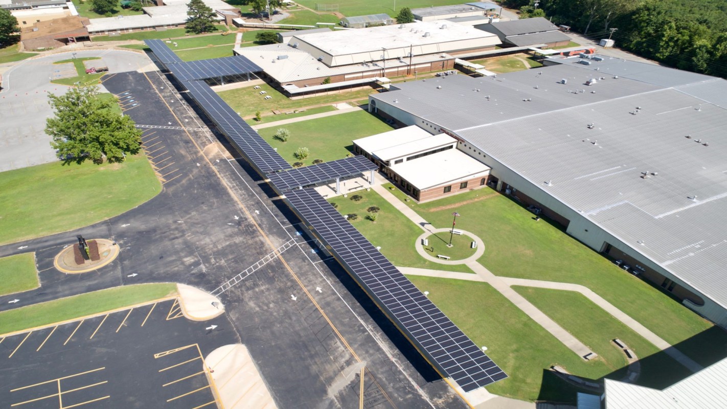 Batesville Aerial View School solar panels