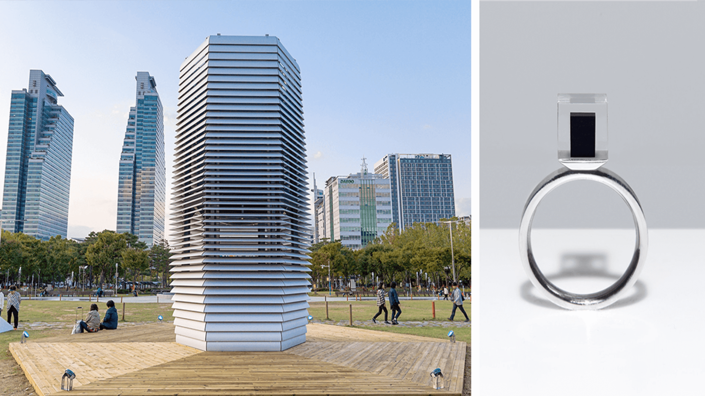 Smog Free Tower turns air pollution into engagement rings