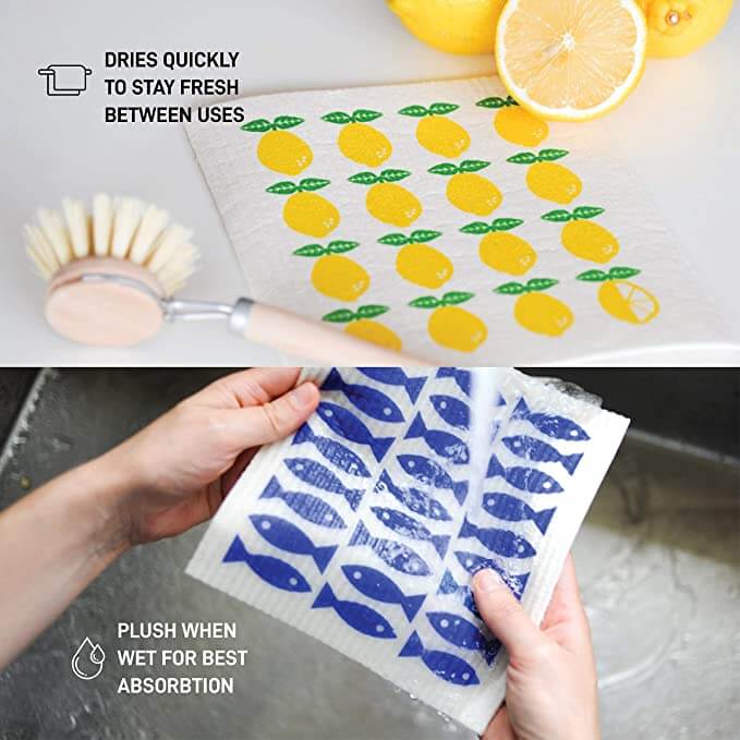 Swedish Dishcloth (Lemon Lime) Single Paper Towel Replacement