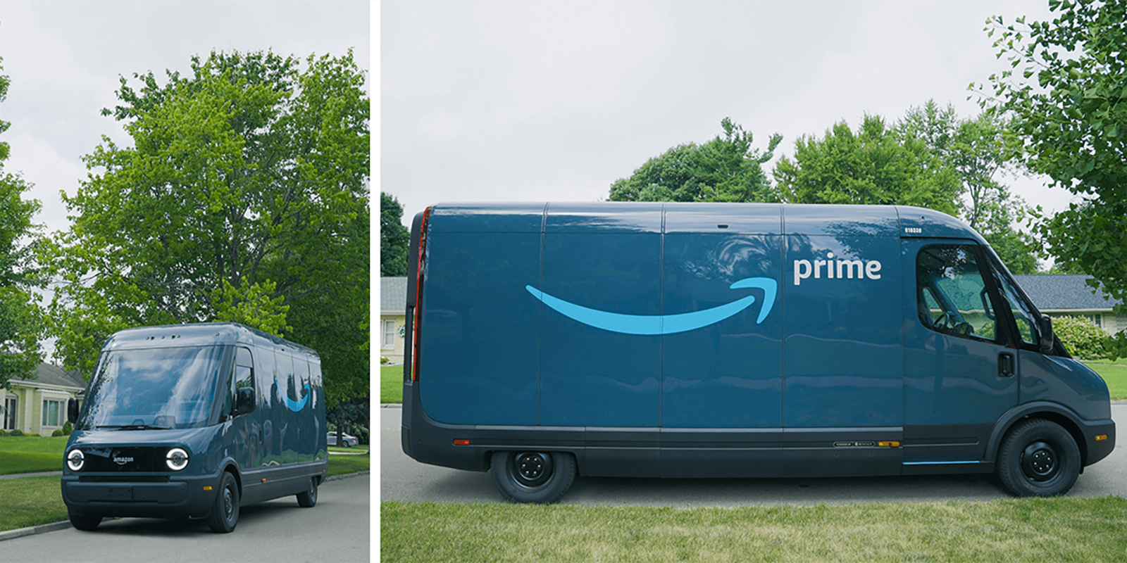 Amazon's new electric Rivian delivery trucks