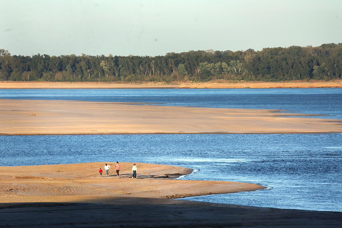 The Mississippi River's record-low water level