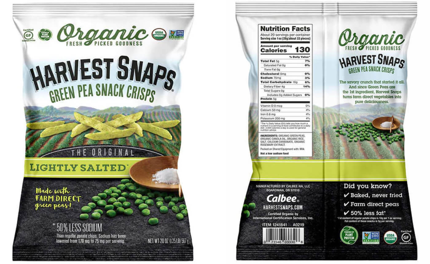 Organic Green Pea Snap Crisps