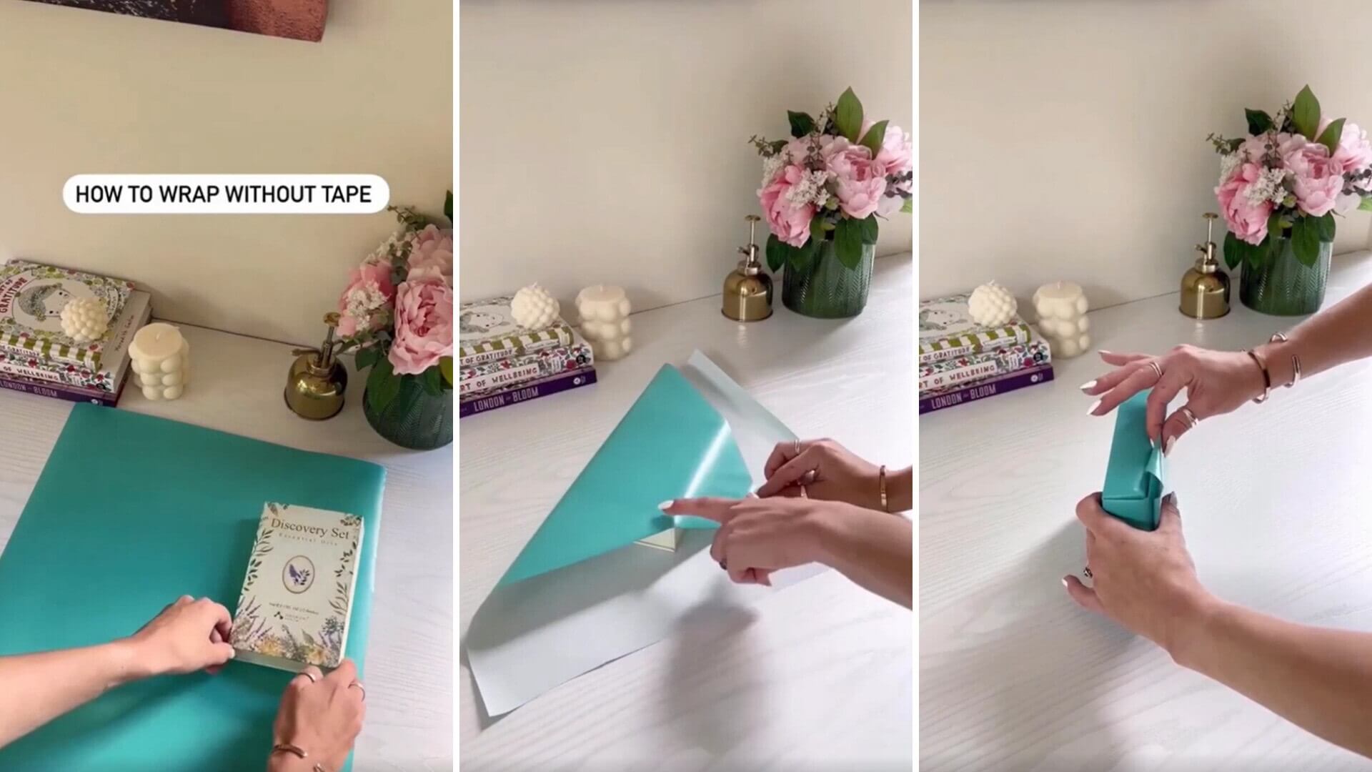 A trick to wrap gifts without tape showing – makeandtell