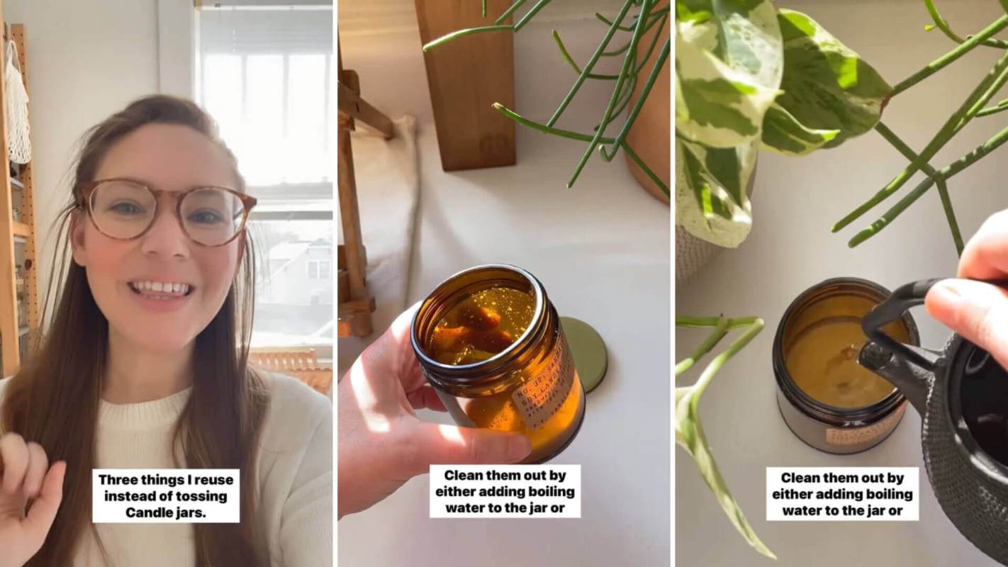 Instagrammer Allison showing ways to reuse your candle jars