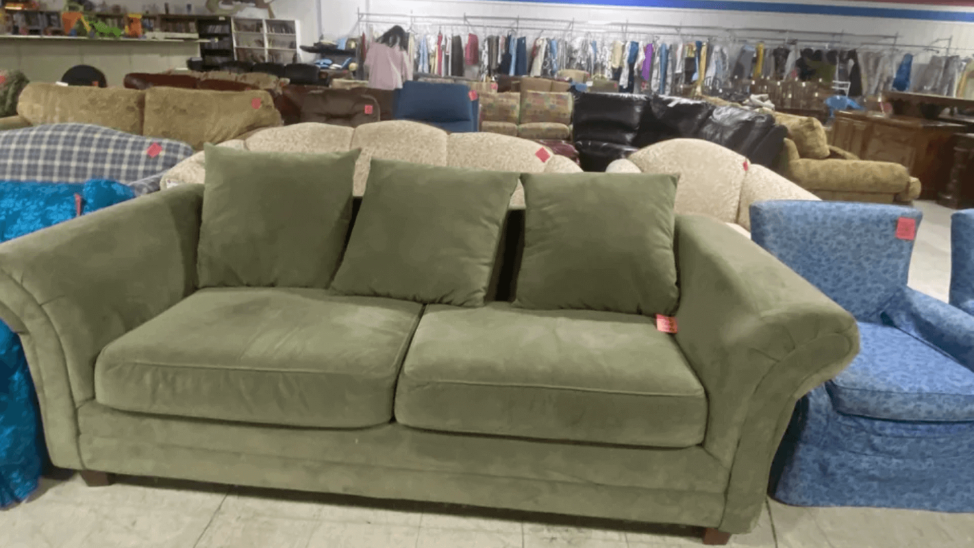 Suede couch