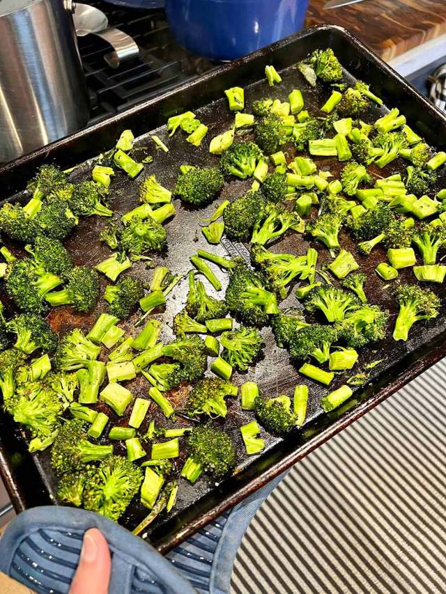 Roasting broccoli