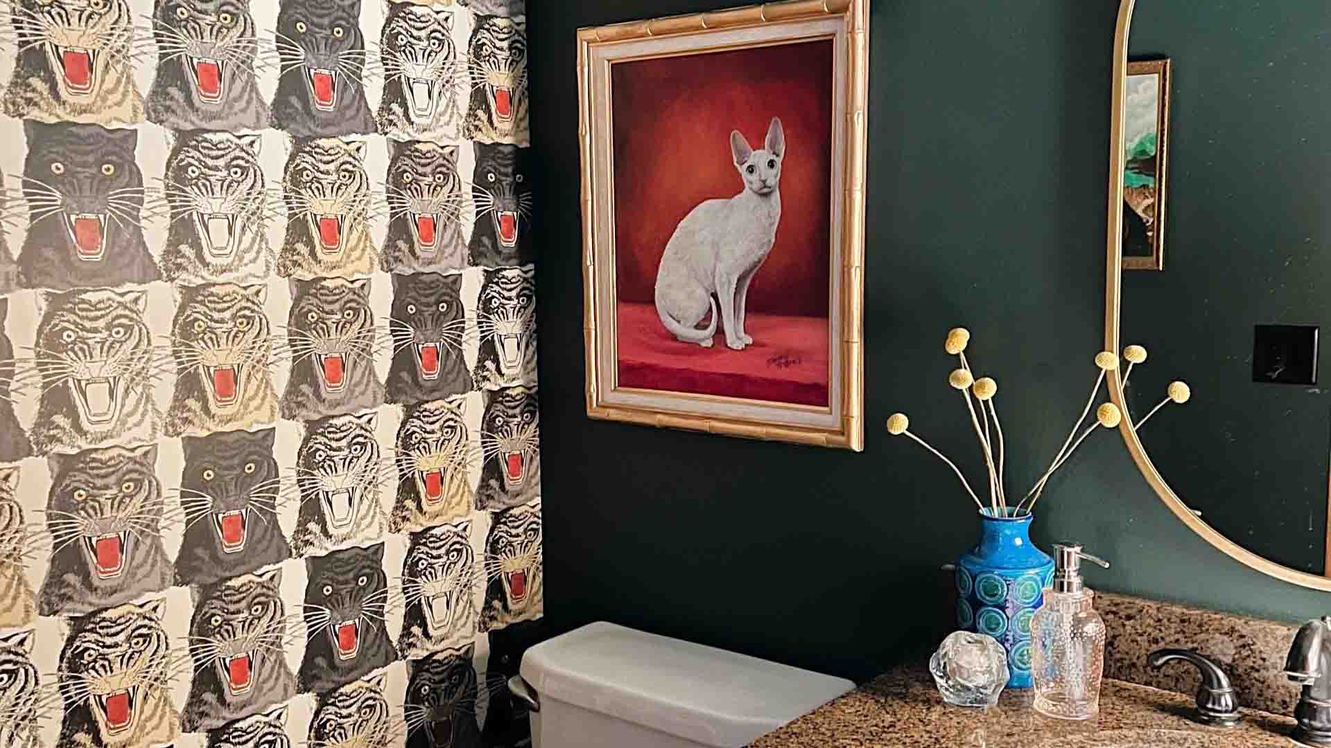 Redditor buys Gucci Tiger Face print wallpaper at thrift store