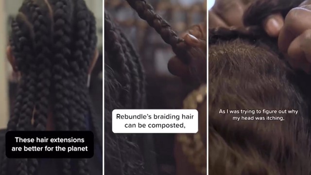 Rebundle hair extensions out of banana fibers