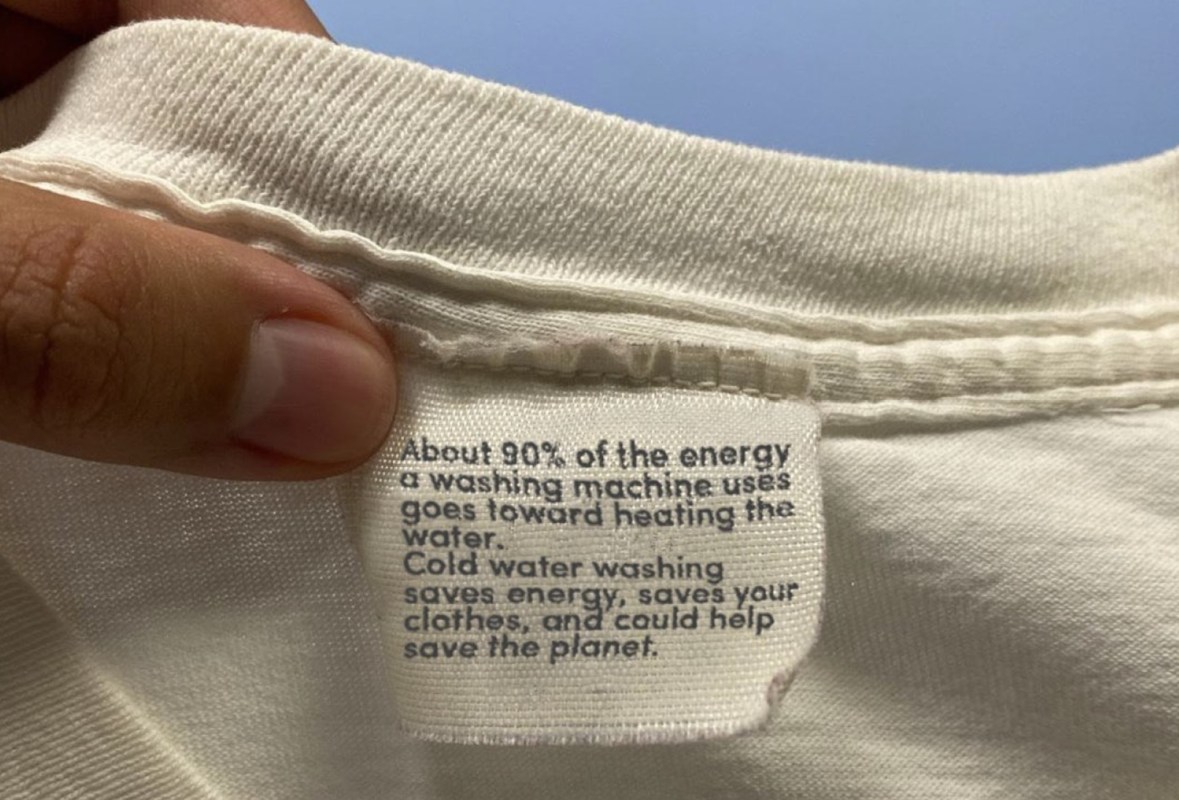 Clothing tag, Cold water washing