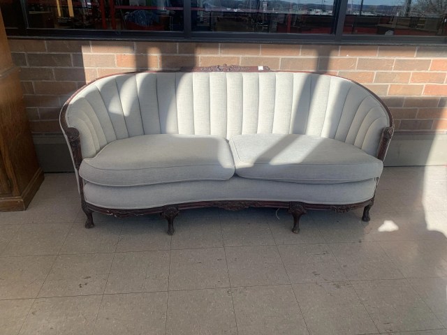 Stunning vintage couch at a thrift store