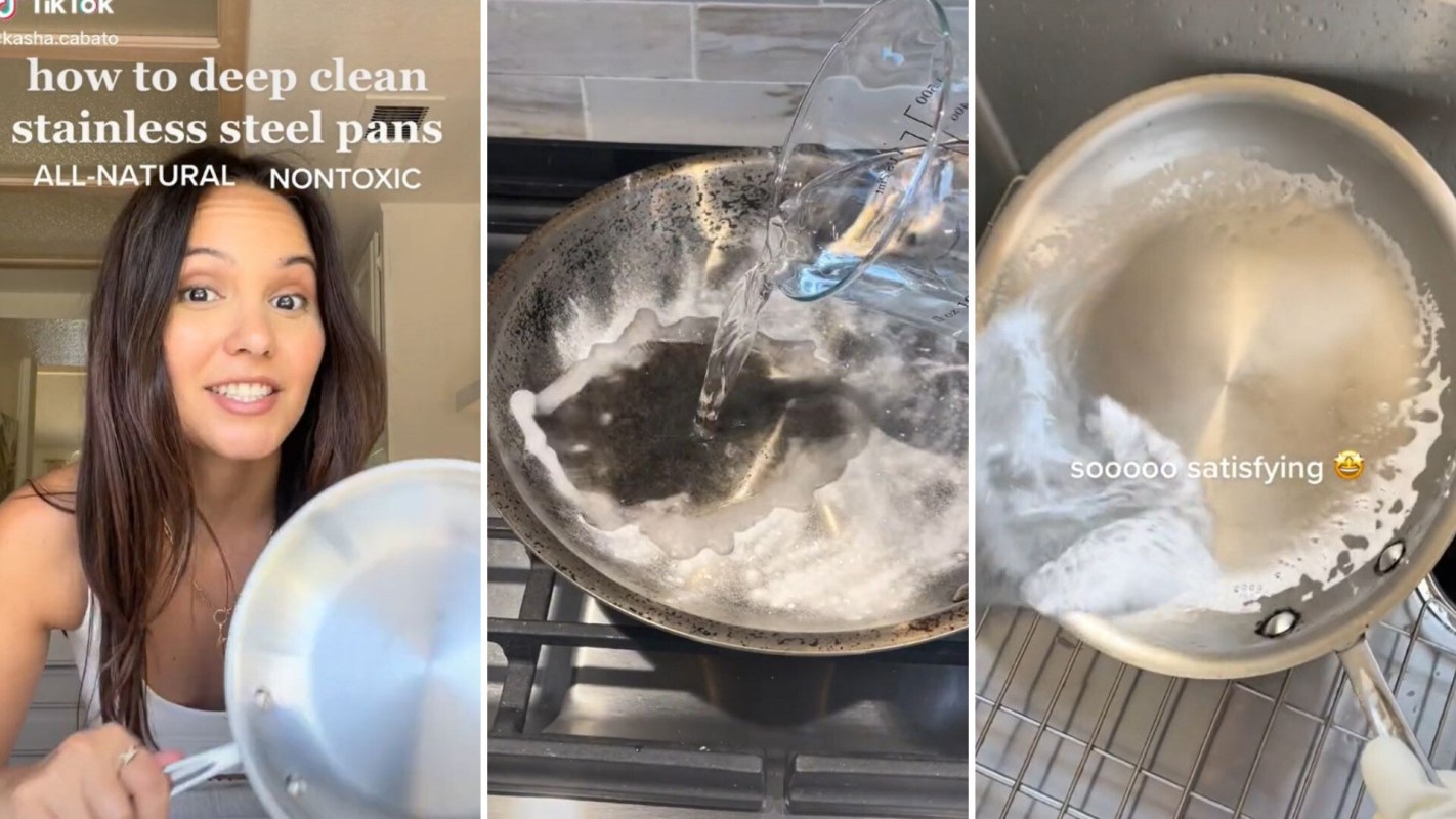 Baking soda cleans burnt food off cookware