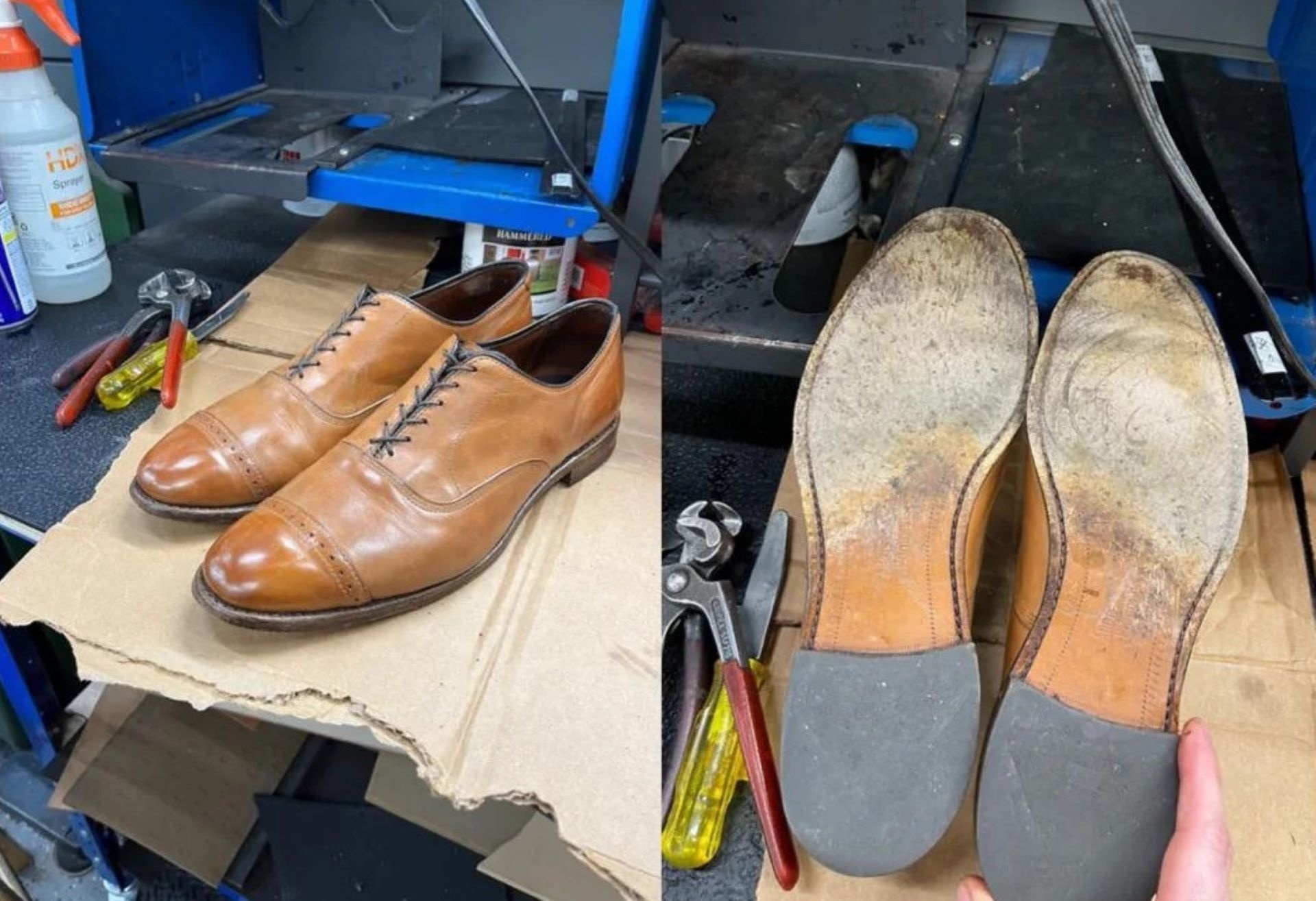 Redditor revives 'criminally cheap' leather shoes at home