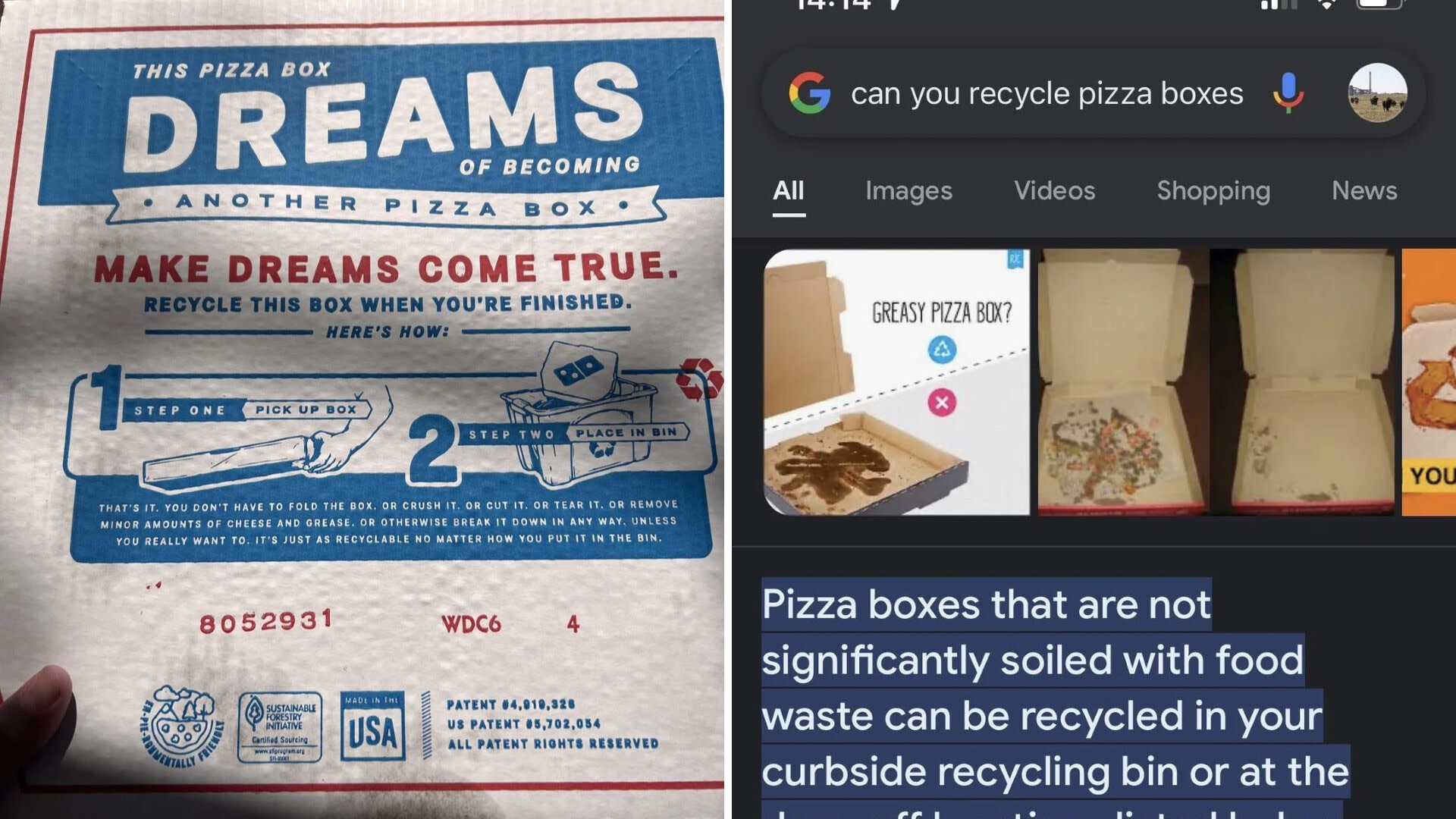 This new Domino's box settles the argument of whether or not you can r