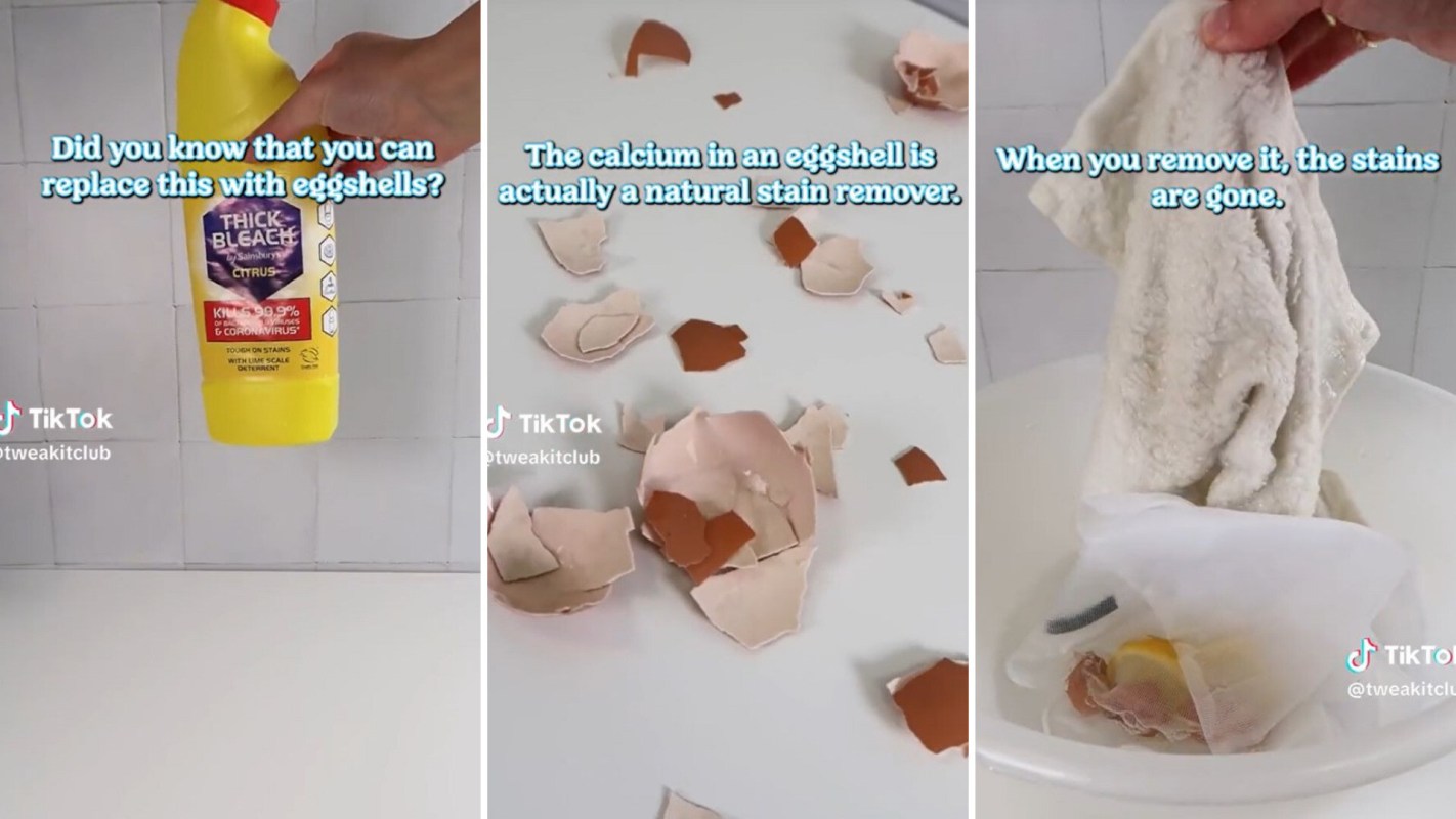 Hack for using eggshells to fight stains