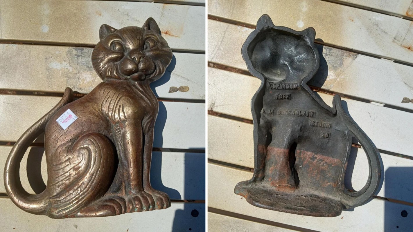 Cast-iron cat trinket