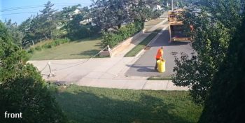 Recycling garbage, Homeowner's surveillance system catches 'infuriating' action by garbage collectors