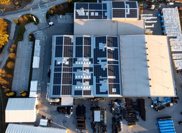 Solar panels powering factories entirely