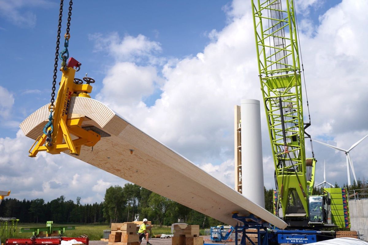 Modvion, World's tallest wooden wind turbine is nearly complete