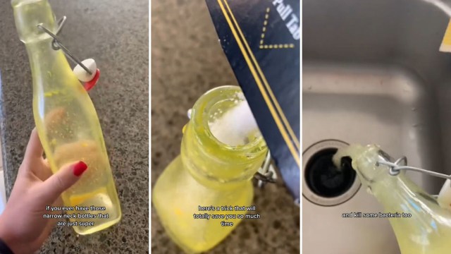 TikToker shares genius hack for cleaning narrow-neck bottles