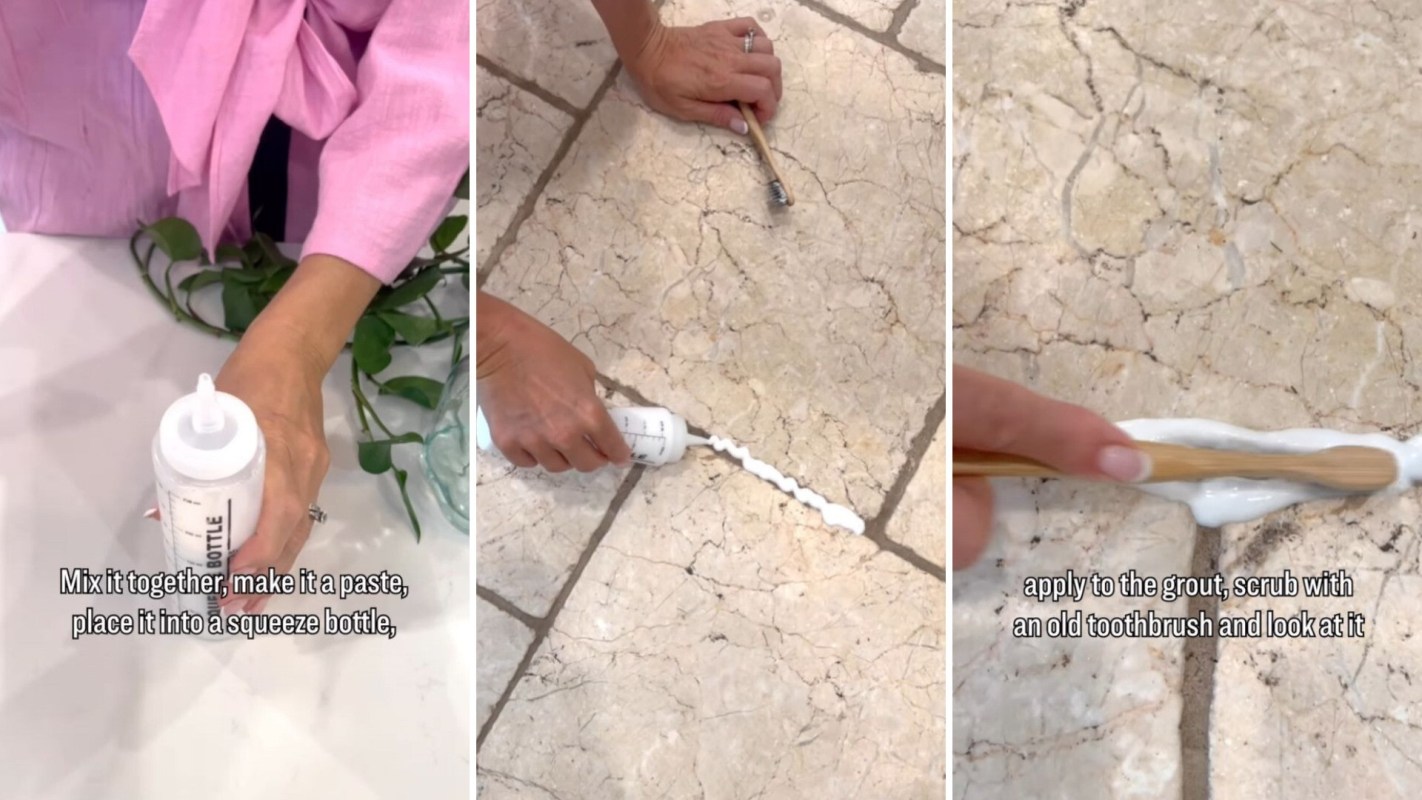 Bleach-free grout cleaning hack