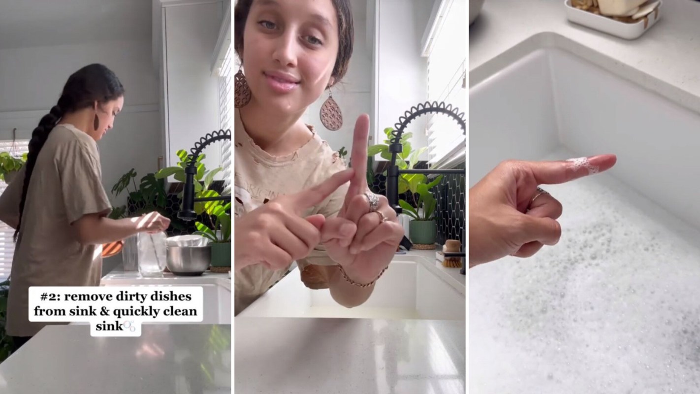 Expert reveals simple 'index-finger' trick to save money on your water bill, Washing dishes