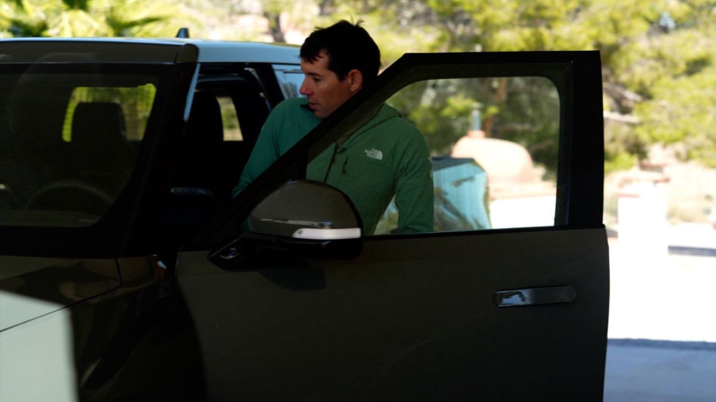 The "Free Solo" star says his truck is "faster, silent, and cheaper to maintain" compared to gas-powered options.