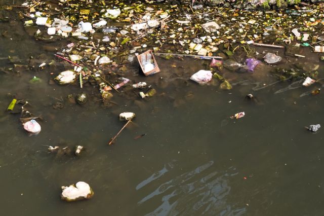 Plastic in water.