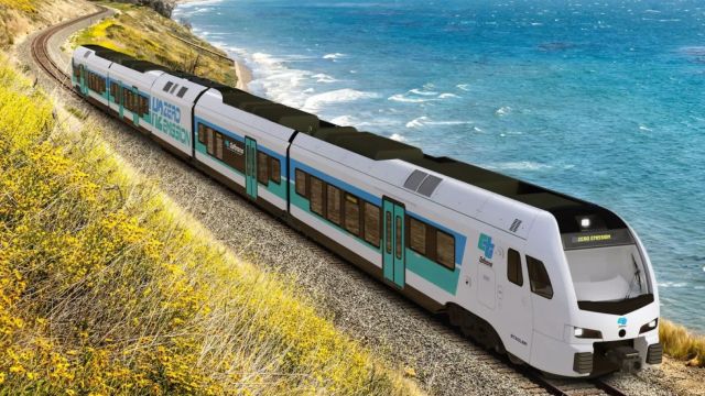 According to a news release from the state's transportation department, these train sets are 'more efficient, lighter weight and more affordable than traditional locomotive-hauled coaches."