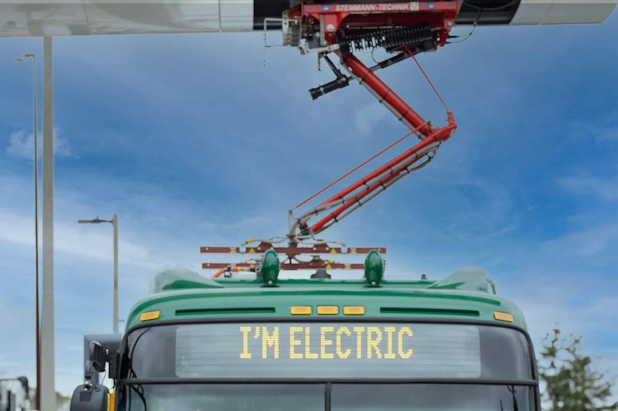 Hopping on an electric bus means giving your car a break, keeping the air fresh, and telling Big Oil to take a hike.