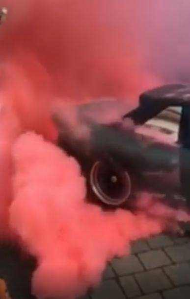 Not only do burnout stunts like these can pollute the air with harmful chemicals, they may also pose a threat to those standing nearby.