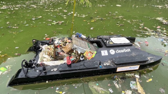 A Clearbot self-driving boat.