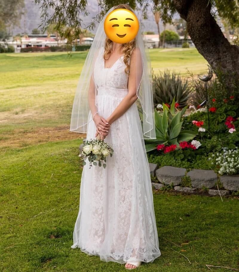Bride-to-be shares 'incredible' wedding dress bought from thrift store ...