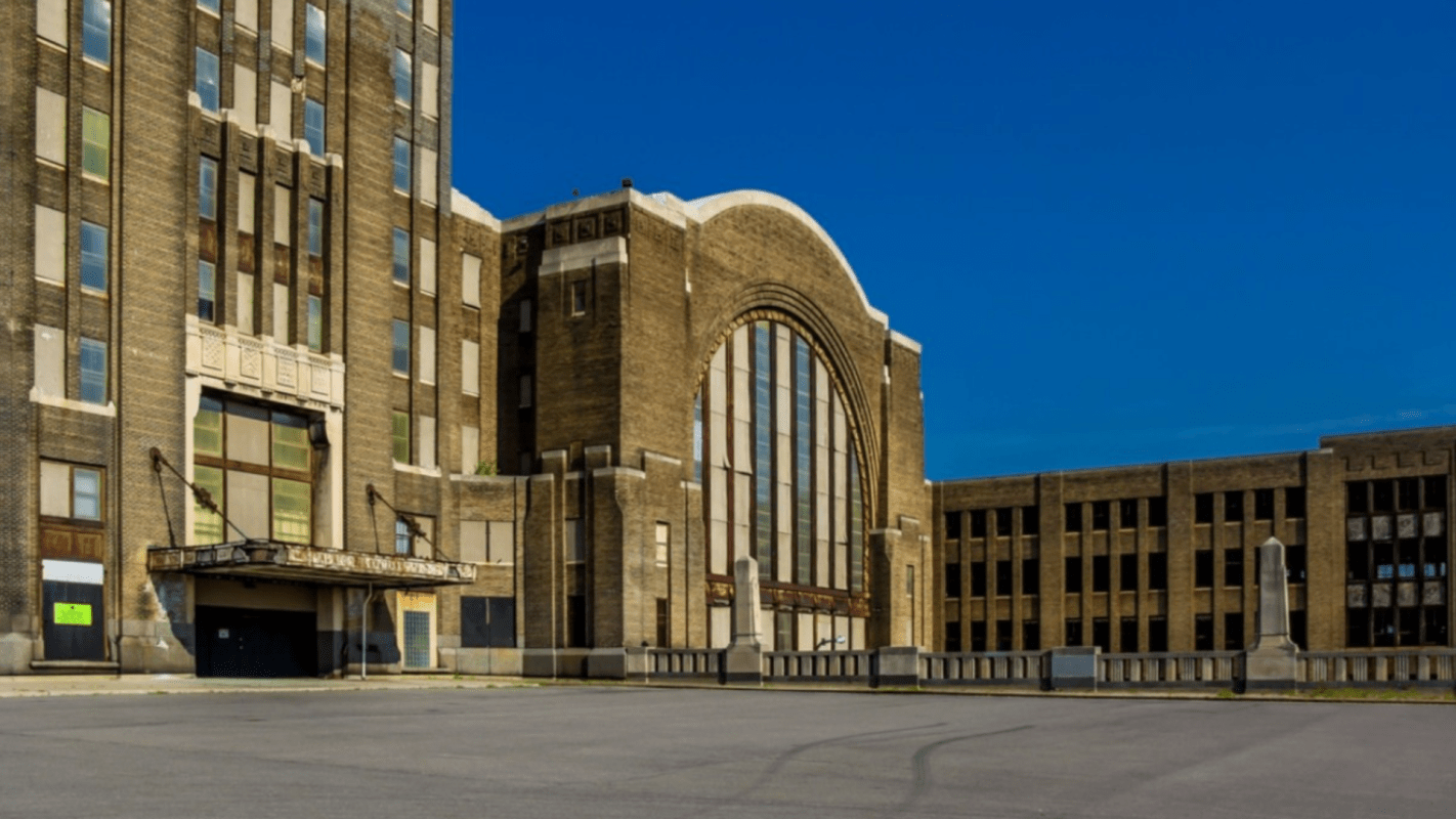 An abandoned train station.