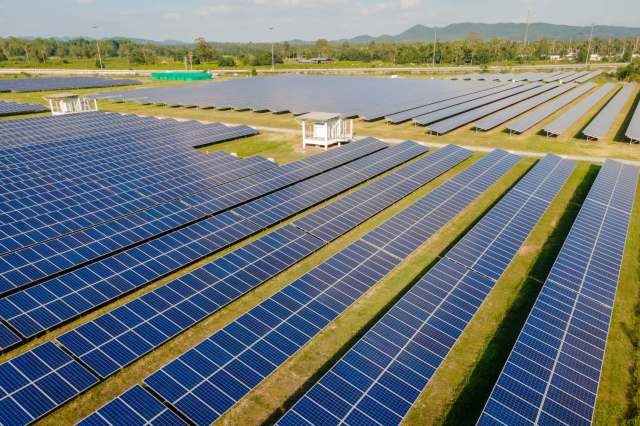 The 49.9 megawatt solar project includes an on-site battery storage system and will connect to the power grid using existing lines.