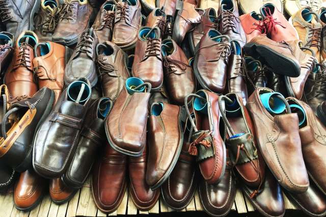 The designer leather shoes appeared to be authentic.