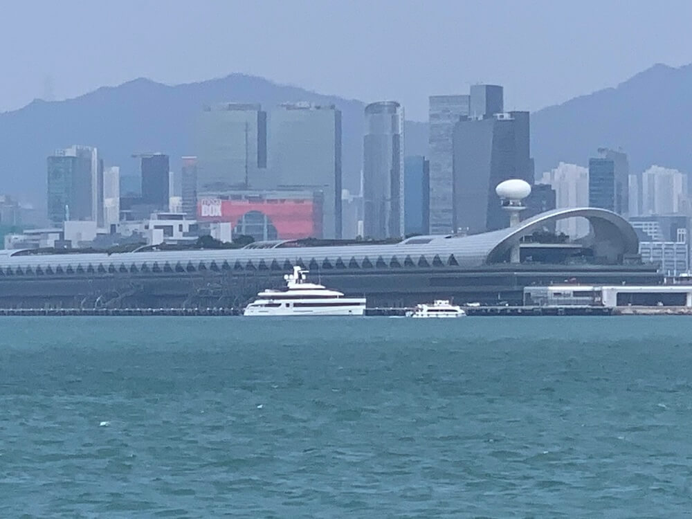 "Guess this big boy is too massive for any other marina in the territory."