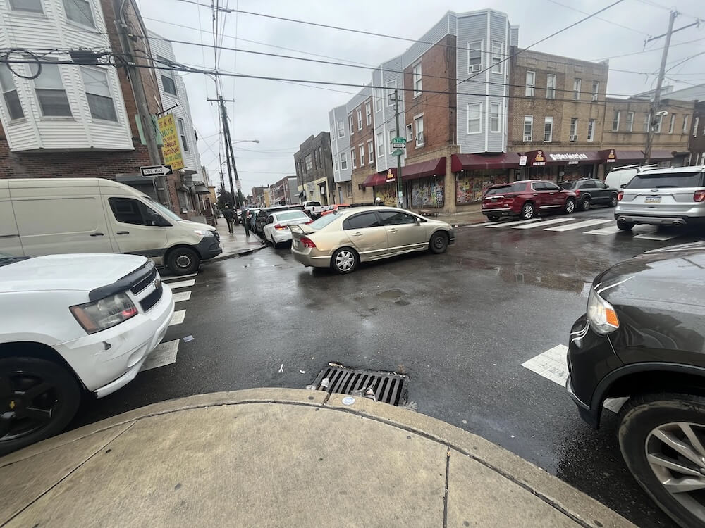 "Can't even squeeze between cars."