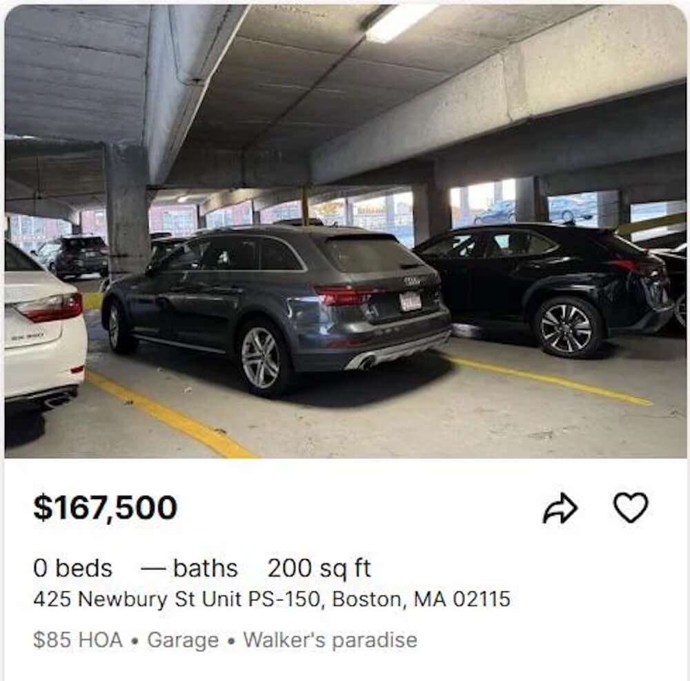 The ludicrously priced parking spot is just icing on the cake.