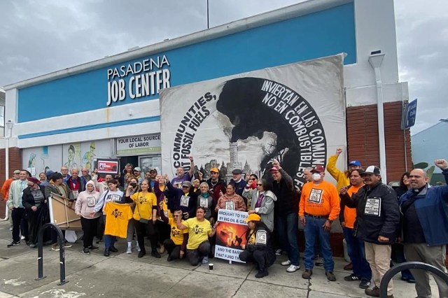 The group demanded that the state’s largest pension fund divest in dirty energy.