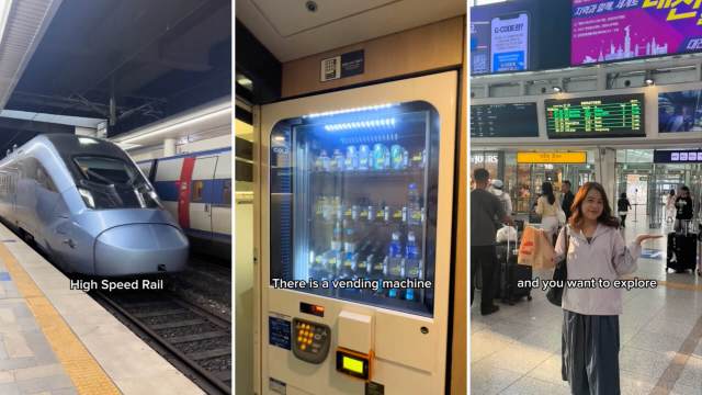 She begins at Seoul Station and remarks on how convenient and modern the train's layout is.