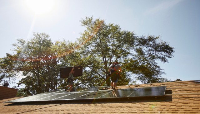 The system is owned by a third party, which manages installation and maintenance, while the user only handles monthly, interest-free payments.