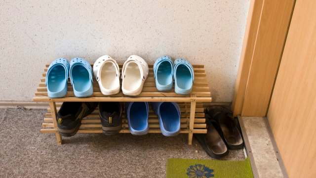 Although shoeless homes are extremely common in many cultures, Woodruff didn't embrace the practice until having children.