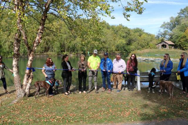 The Ellicott Island Bark Park in North Tonawanda, Erie County, New York, now features a newly revitalized dog-walking island.