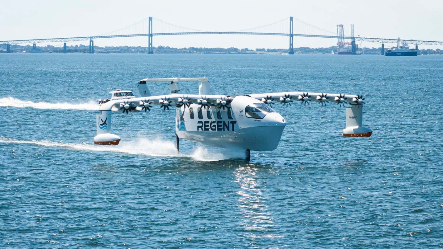 A prototype for Regent Craft's all-electric Viceroy seaglider was tested in Rhode Island's Narragansett Bay.