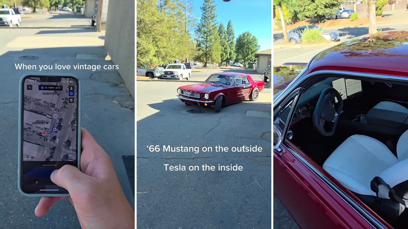 One car enthusiast modified his Tesla by turning the body into that of a 1966 Mustang, impressing viewers.